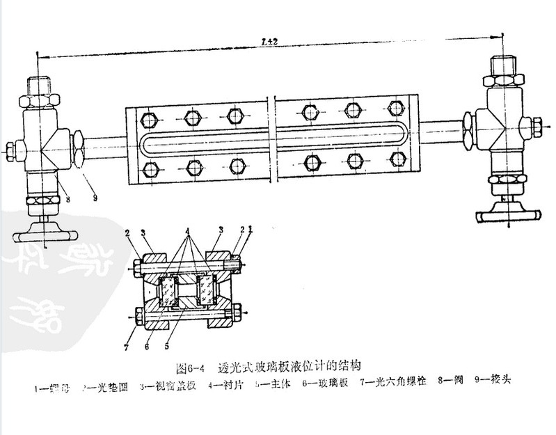 玻璃板液位計(jì)的結(jié)構(gòu)