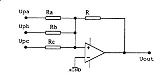 三相有功功率變送器基本電路圖